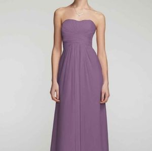 David's Bridal Long Strapless Chiffon Dress